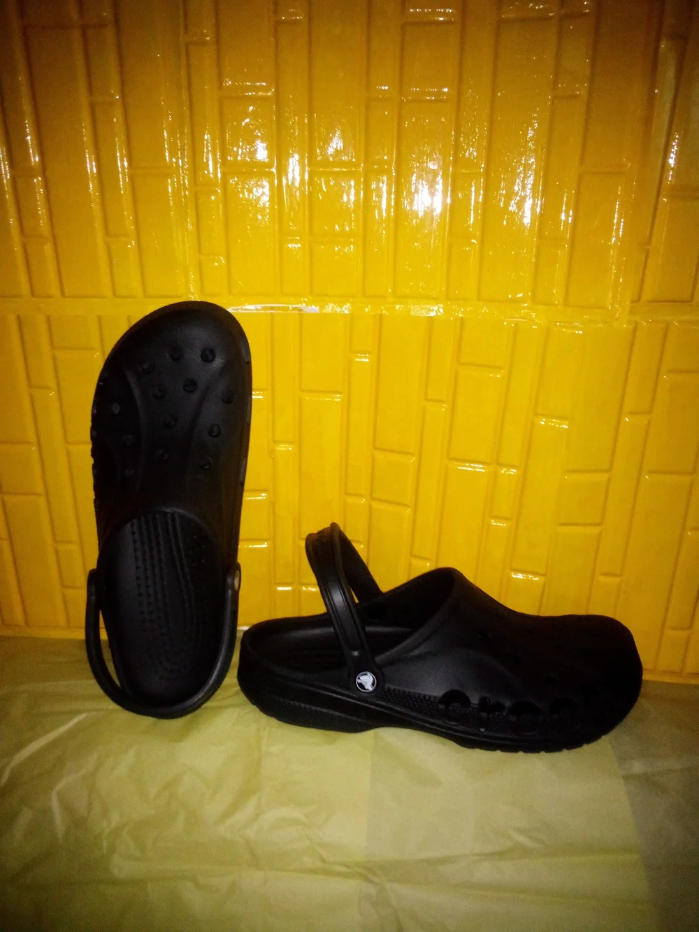CROCS Black Classic Clog Worn